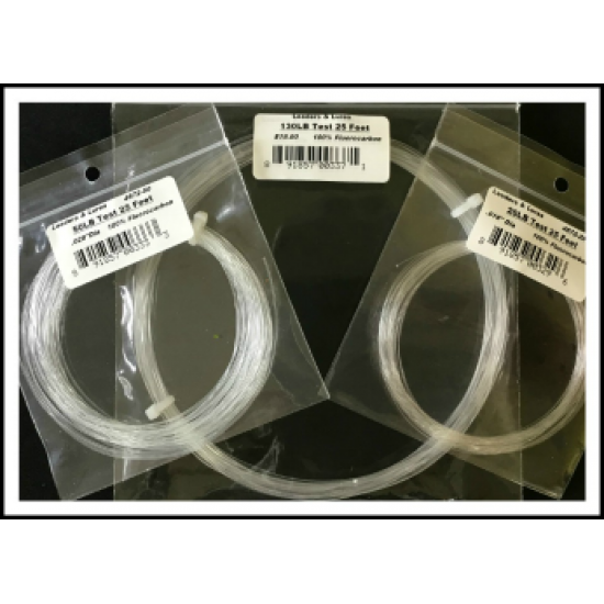 8 LB to 220 LB Fluorocarbon in 25 FT Lengths