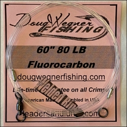 60" 80lb Fluorocarbon & Welded Ring 