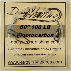 60" 100lb Fluorocarbon & Stay-Loc Snap