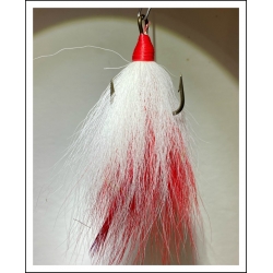 5 size #4 Dressed treble hooks green flash white feather 2x strong Bucktail