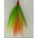 Bucktail 3 Color Tie Firetiger:  Dark Green, Yellow, Orange