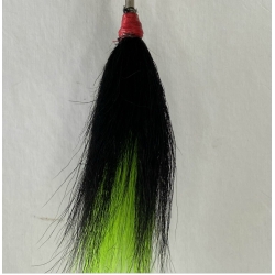 Bucktail 3 Color Tie:  Black, Black, Light Green 