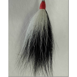 Solid Black with a White Stripe Bucktail 