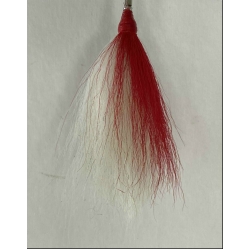 White with a Red Stripe Bucktail 