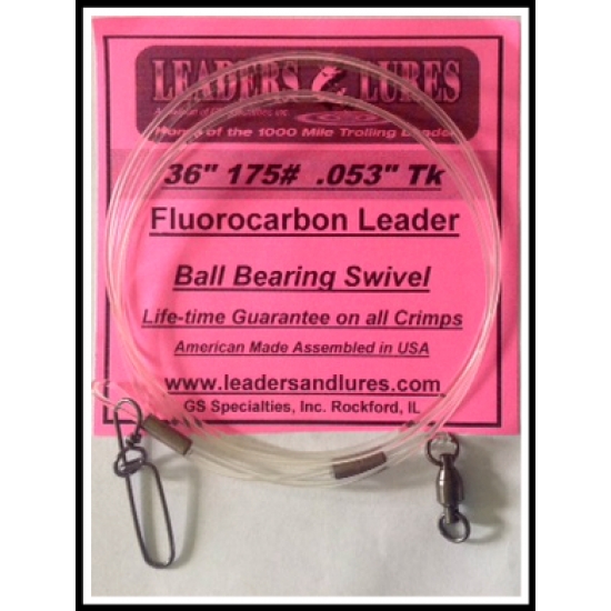 Leaders 9 80lb Flurocarbon Leader with #4 Ball Bearing