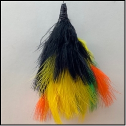  Marabou Black, Orange, Yellow, & Chartreuse