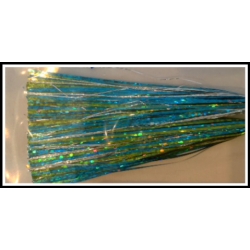 6 inch 300 strand Holo Aqua & Spring Green with Silver twist Blended