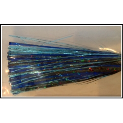 6 inch 300 strand Holo Black & Holo Blue with Sky Blue Twist Blended