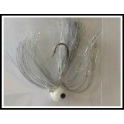 3/8 oz Walleye Jig Holo Silver, Solid White, Transparent