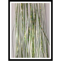 32" 450 strand Snow White/Spring Green Holo/Pearl blend 32" 450 strand Snow White/Spring Green Holo/Pearl blend