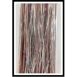 32" 450 strand Solid Red, Solid White, Glo White, Holo Silver blend 32" 450 strand Solid Red, Solid White, Glo White, Holo Silver blend