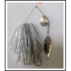 Spinnerbait 1 oz .062" Wire, Snow White, Holo Black & Holo Silver