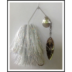 Spinnerbait 1 oz .062" Wire, Snow White & Holo Silver