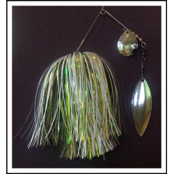 Spinnerbait - Snow White 3/4 oz. .051 Wire Snow white, spring green luster, yellow luster