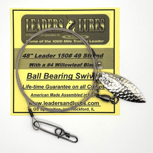150# 48" 49 Strand Leader with #4 Willowleaf Blade